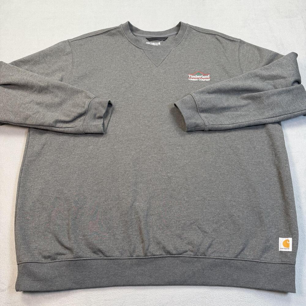 Carhartt Sweatshirt Mens 3XL Gray Fleece Crewneck Timberland Lumber Company Logo